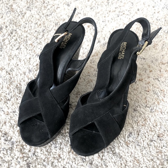 Michael Kors Black Wedges 7 - Picture 2 of 5
